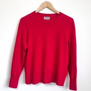 J Crew Classic Fit Cashmere Womens Sweater Size S Red Preppy Holiday Crewneck